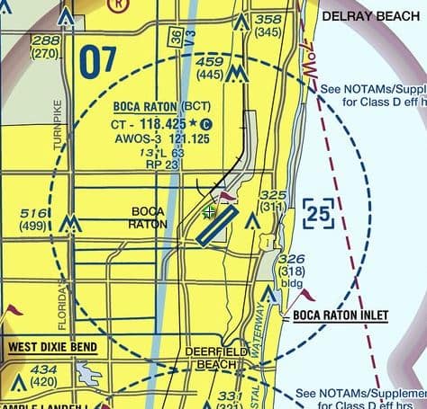 FAA Sectional map of Boca Raton